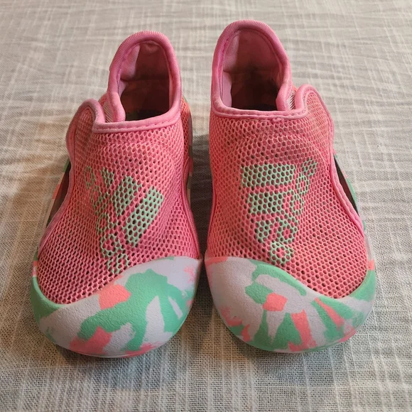 Adidas Water Sneakers Toddler 5K Pink Aqua Teal Water Sport Outdoor Sandals Mesh - Picture 2 of 9